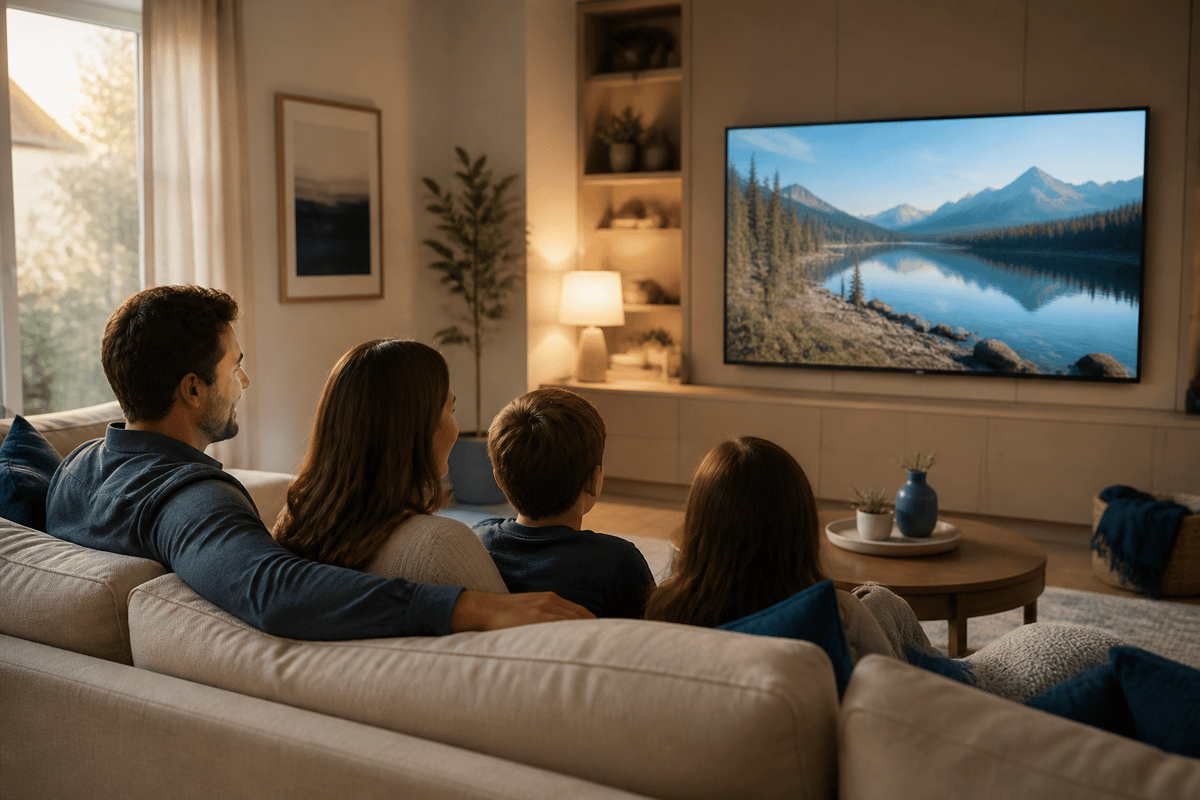 Warm, comfortable home entertainment setting signalling better home service